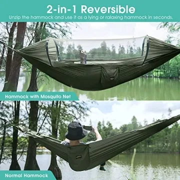 G4Free Pop-up Camping Hammock with Mosquito Net