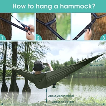 G4Free Pop-up Camping Hammock with Mosquito Net