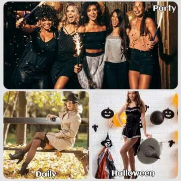 Fullsexy Plus Size Stockings, Fishnet Tights Suspander Pantyhose Thigh High with 4 Thongs for Women, Black1, One Size