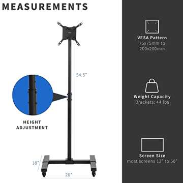 VIVO Mobile TV Rolling Stand for 13 to 42 inch Screens