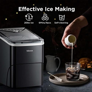 Silonn Ice Maker: Fast Ice Production & Self-Cleaning