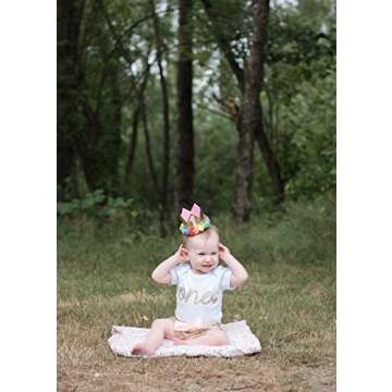 Bump and Beyond Designs Baby-Girls First Birthday Outfit Girls One Year Old Birthday Shirt White, 12-18 Months, Short Sleeve