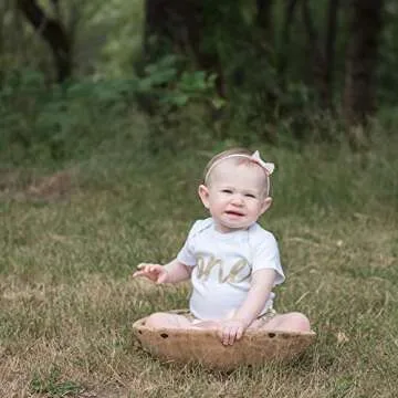 Bump and Beyond Designs Baby-Girls First Birthday Outfit Girls One Year Old Birthday Shirt White, 12-18 Months, Short Sleeve