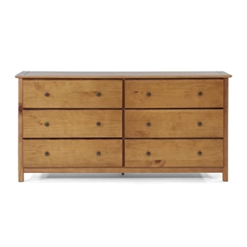 Grain Wood Furniture Shaker 6-Drawer Dresser - Stylish Solid Wood Storage