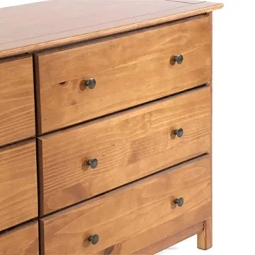 Solid Wood Shaker 6-Drawer Dresser with Walnut Finish