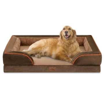 Comfort Expression Dog Beds for Extra Large Dogs, Waterproof Orthopedic Foam XL Dog Bed with Bolster...
