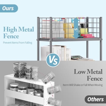 KINGRACK Slim Rolling Cart - Multi-Use Metal Storage Solution