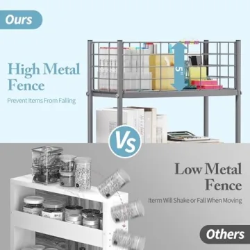 KINGRACK Slim Rolling Cart - Multi-Use Metal Storage Solution