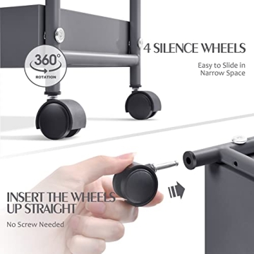 KINGRACK Slim Rolling Cart - Multi-Use Metal Storage Solution