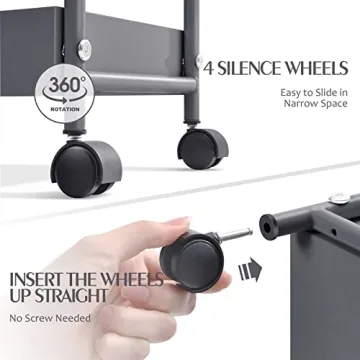 KINGRACK Slim Rolling Cart - Multi-Use Metal Storage Solution