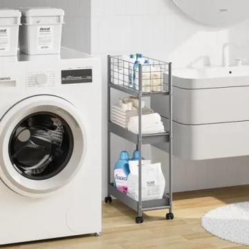 KINGRACK Slim Rolling Cart - Multi-Use Metal Storage Solution