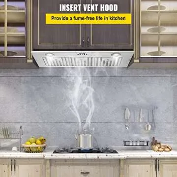 VEVOR Insert Range Hood, 800CFM 3-Speed, 36 Inch Stainless Steel Built-in Kitchen Vent with Push But...