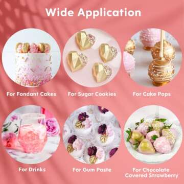 Luster Dust Edible Set - 4 Colors Food Grade Shimmer Nomeca Cake Dust Metallic Food Coloring Powder ...