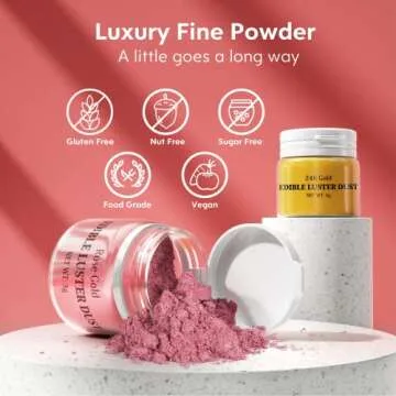 Luster Dust Edible Set - 4 Vibrant Food-Grade Colors