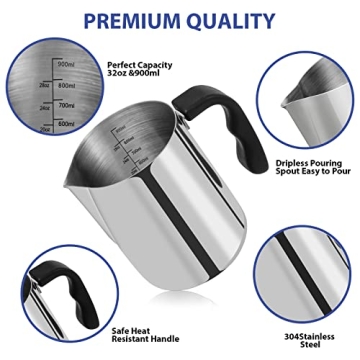 SAEUYVB 32oz Stainless Steel Candle Making Pouring Pot