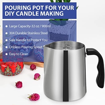 SAEUYVB 32oz Stainless Steel Candle Making Pouring Pot