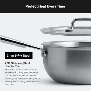 Misen 5-Ply Stainless Steel Premium Saucier Pan