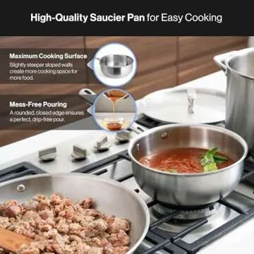 Misen 5-Ply Stainless Steel Premium Saucier Pan
