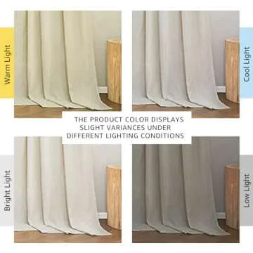 NICETOWN Natural Linen Curtains for Privacy & Light Filtering