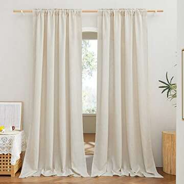 NICETOWN Natural Linen Curtains for Privacy & Light Filtering