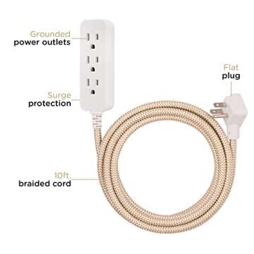 Cordinate 3-Outlet Power Strip Surge Protector for Indoor and Outdoor Use