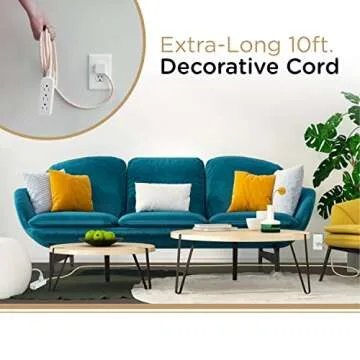 Cordinate 3-Outlet Surge Protector Power Strip 10 ft