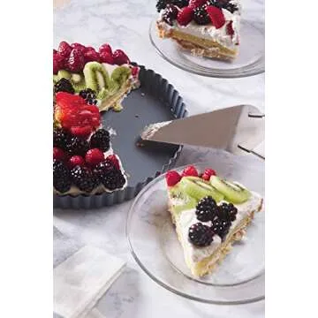 Fox Run Removable Bottom Non-Stick Tart and Quiche Pan, Loose Bottom Quiche Pan - 9.5-inch