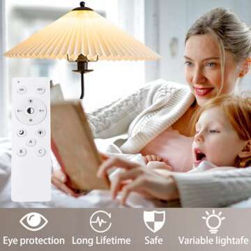 Dyuexi Pleated Floor Lamp, 3 Color Dimmable Floor Lamp, Retro Bedside Atmosphere Table Lamp for Bedroom, Living Room, Office (Color : 4#, Size : Large) 1