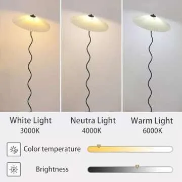 Dyuexi Pleated Floor Lamp, 3 Color Dimmable Floor Lamp, Retro Bedside Atmosphere Table Lamp for Bedroom, Living Room, Office (Color : 4#, Size : Large) 1