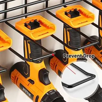 YueTong Power Tool Organizer for Tool Storage,Drill Holer Wall Mount,Storage Rack for Garage Organization, Wall Organizer with Shelf,Heavy Duty for Lifetime Use(2 Pack Black)