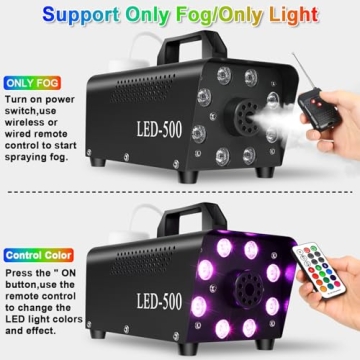 500W Fog Machine with 13 LED Lights and Remote Control