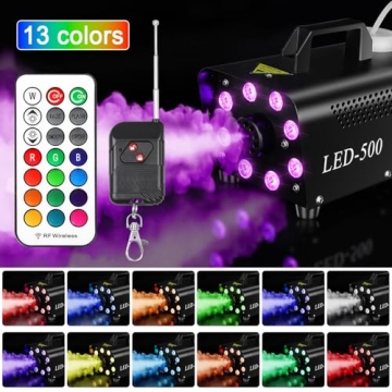 500W Fog Machine with 13 LED Lights and Remote Control
