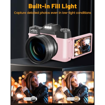 VJIANGER 4K Vlogging Camera for YouTube with Flip Screen