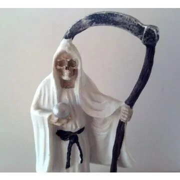 5" White Santa Muerte Statue - Spiritual Decor Gift