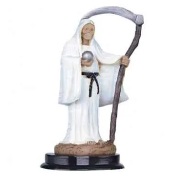 5" White Santa Muerte Statue - Spiritual Decor Gift