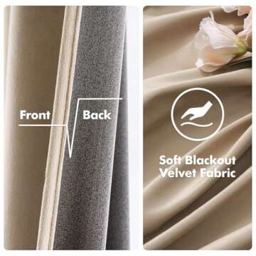MIULEE Velvet Blackout Curtains for Elegant Home Decor 52x84