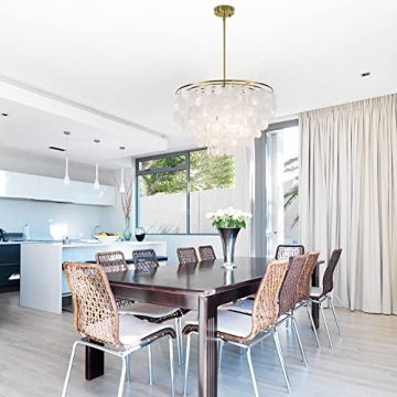 Elegant Wellmet Capiz Shell 6 Light Chandelier