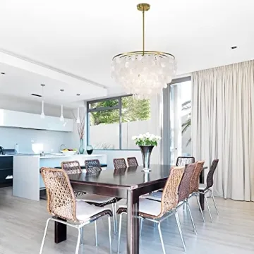 Elegant Wellmet Capiz Shell 6 Light Chandelier