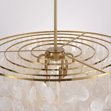 Elegant Wellmet Capiz Shell 6 Light Chandelier