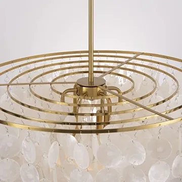 Elegant Wellmet Capiz Shell 6 Light Chandelier