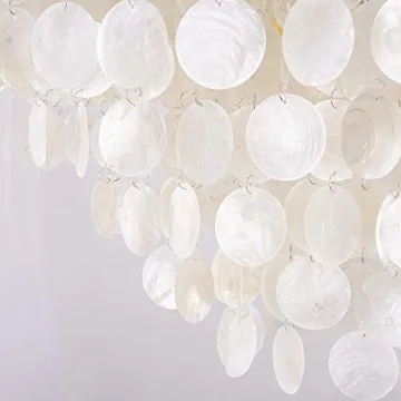 Elegant Wellmet Capiz Shell 6 Light Chandelier