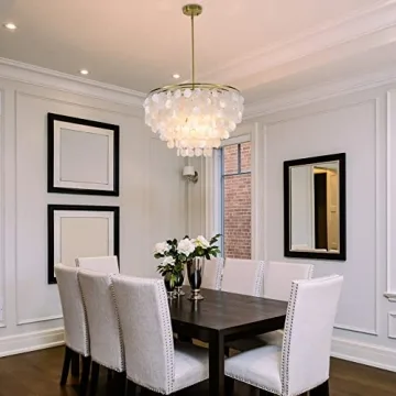 Elegant Wellmet Capiz Shell 6 Light Chandelier