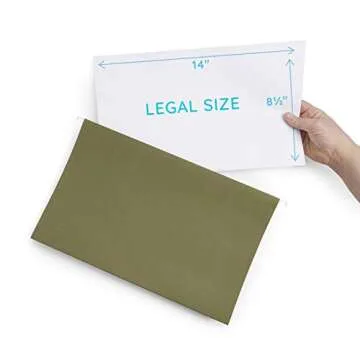 Blue Summit Supplies Legal Size Hanging File Folders, 2" Expansion, 1/3 Cut Adjustable tabs, Legal S...