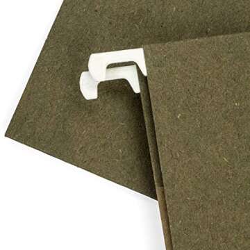 Blue Summit Supplies Legal Size Hanging File Folders, 2" Expansion, 1/3 Cut Adjustable tabs, Legal Size, 5 Tab Locations, Designed for Legal and Law Office File Organization, Standard Green, 25 Pack