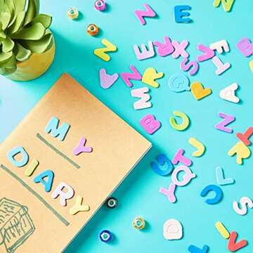 Bright Creations 1560-Pieces Foam Letter Stickers for Crafts, 60 Sets of Self-Adhesive A-Z Alphabet Letters (12 Colors, 0.87 in)