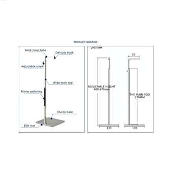 Single Hook Adjustable Purse Display Stand Metal Adjustable Handbag Bag Display Rack Holder…