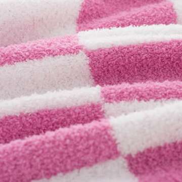 Carriediosa Checkered Throw Blanket 108" X 90" King, 400GSM Ultra Soft Microfiber Fuzzy Fluffy Rever...