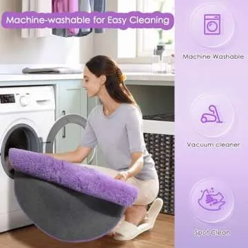 Purple Round Rug for Girls Bedroom,Fluffy Circle Rug 4'X4' for Kids Room,Furry Carpet for Teen's Room,Shaggy Circular Rug for Nursery,Fuzzy Plush Rug for Dorm,Purple Carpet,Cute Room Decor for Baby