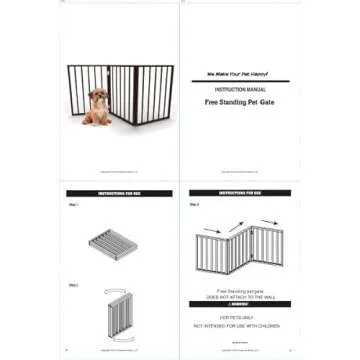 Pet Gate - 3-Panel Indoor Foldable Dog Fence for Stairs, Hallways, or Doorways - 54x24-Inch Retractable Wood Freestanding Dog Gates by PETMAKER (Gray)