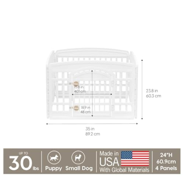 IRIS USA 24" Exercise Pet Playpen with Door for Small Pets